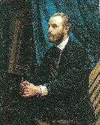 Michael Ancher viggo johansen i sit atelier Sweden oil painting artist